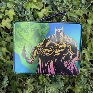 Batman and Joker Metal Lunch Box Graphics Inside 2000 NEW RIX Robin Harley Quinn